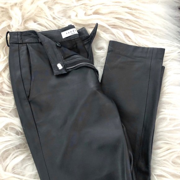 Sandro leather black trousers size 26 - Picture 5 of 5